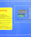 Control panel of Movable Pulse Dust Collector With Back Blowing System And Vibra Shake Filtration, displaying digital readings