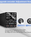 4 In 1 Dual DC Bench Power Supply With 30V 10A Or 60V 10A In Series Or 30V 20A In Parallel Plus 5V 2A USB Port with adjustment knob
