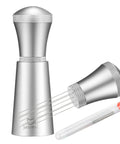 Pro Espresso Distribution Tool For Baristas With Fourteen Needles Kit, aluminum handle, stand, storage tube, silver