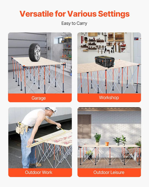 Portable Folding Workstand For Garage And Workshop With 6000 Lbs Capacity Collapsible Table Stand With Storage Bag No Fuss Setup Tabletop Not Included Outdoor Ready Heavy Duty Build