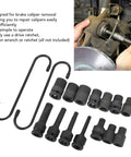 Sorandy 16 Piece Impact Brake Caliper Socket Set For German Cars With Storage Case Master Tool Kit Includes Pentagonal Hexagonal 7 Tooth Drives To Remove Stripped Bolts Fast And Save Your Day On Auto Repair Jobs. 16-piece steel sockets for brake caliper removal