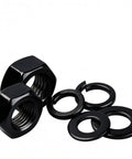 Black 304 Stainless Steel Hex Nut Assortment Kit M2 Through M20 With Flat And Spring Washers Rustproof Built To Last