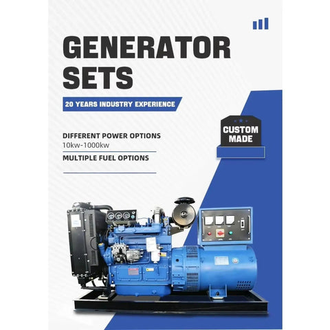 High Output Generator Set For Rock Solid Backup Power And Emergency Electricity Built Tough For Home Factory And Marine Use featuring custom configurations.