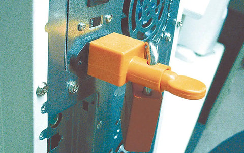 Built Solid IEC Power Cord Plug Lockout For Industrial LOTO Safety Keeps Your Rig Locked Down And Secure With Quick Thumb Screw Setup That Fits Any Standard Three Pin Plug