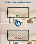 Comparison of flicker-free GU10 Dimmable LED Bulbs 7W 500 Lumens 3000K Warm White Replacement and other bulb in kitchen