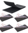 Heavy Duty Dual Lock Tape Pack Of 4, Black 2X4 Inch Adhesive Mounting Strip with peel-off backing and textured surface.