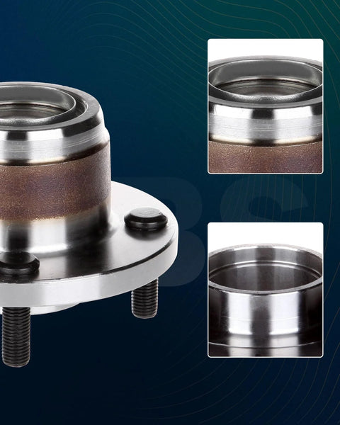 Close-up of Rear Wheel Hub Bearing Assembly Set For Ford Focus 2001 To 2009 With Four Lug No ABS 2 Pack OE 521002