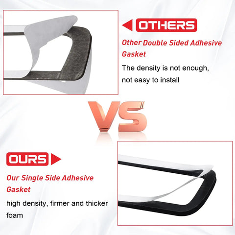 Third Brake Light Gasket Seal For Dodge Ram 1500 2500 3500 2010-2018, Ram 1500 Classic 2019-2022, Heavy Duty Weatherproof Foam With Single Sided Adhesive, Upgraded Stop Lamp Seal Truck Ready. comparison of double-sided vs single-sided foam gasket