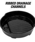 Heavy Duty 55 Gallon Drum Drain Funnel With Chemical Resistant Plastic, Ribbed Drainage Channels, And Filter Gate To Catch Debris