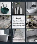 Color Match Porcelain Repair Kit For Tub And Tile, DIY Friendly Fiberglass Shower Repair Set For Chips Cracks Holes Dents