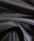 Black Fabric Shower Curtain Liner Lightweight Washable Cloth For Bathroom With Bottom Weight And Water Repellent Finish No Fuss Easy Care No PVC 72 By 72 Inches close-up of polyester material.