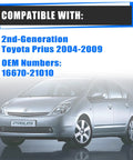 Image of a 2nd Generation Toyota Prius 2004-2009, showcasing compatible HVAC Heater Control Valve OEM numbers 16670-21010.
