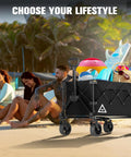 All Terrain Collapsible Wagon Cart With Wheels For Beach Garden Shopping Groceries Camping And Outdoor Hauls Large Capacity
