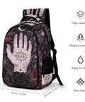 Floral Palm Star Art Printed Unisex Backpack With Large Capacity For Everyday Carry And Daily Use Durable Polyester Daypack