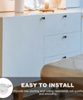 PP Directional Caster Wheel White for Furniture Inch 12pcs installed on a white drawer unit, showing its smooth rolling capability.