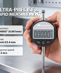 Hand holding Digital Dial Indicator 1 Inch 25.4 mm With LCD Readout And Ultra Precise 0.001 mm 0.00005 In Resolution High Speed Electronic Probe Gauge