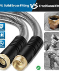 Garden hose, 100ft metal hose with brass fittings and 10-function nozzle