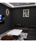 Dead Silent Soundproof Foam Roll Peel And Stick Backing 3 Cm Thick Dual Layer Acoustic Wall Panels For Home Studio Noise Reduction Quiets Pipes And Rooms In Cool Blue in modern lounge setting