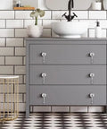 Gray dresser with Vintage Drop Cabinet Pulls Polished Nickel Zinc Alloy Retro Dresser Knobs And Drawer Handles in modern bathroom