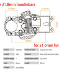 Technical diagram of Suspension Bike Stem With Shock Absorbing Travel For Mountain Road Gravel And E Bike Rigs with measurements.