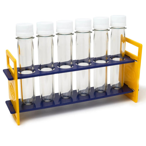 Large Plastic Test Tubes and Rack Set With Six Bottles Kid Friendly Science Experiments Durable Clear Lab Kit For Classroom Fun
