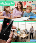 64GB Bluetooth MP3 Player With Built In HD Speaker, FM Radio, Voice Recorder, HiFi Sound shown in use for learning and meetings