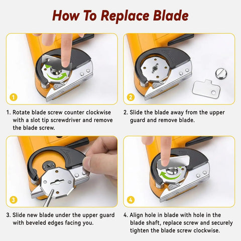 How To Replace Blade for Heavy Duty Cordless Electric Scissors With 3 High Carbon Steel Blades, step-by-step guide.