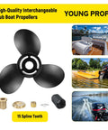 Mercury Outboard Aluminum Boat Propeller 13 Inch Diameter 21 Pitch 3 Blade RH Rotation With 15Spline Hub Included Replacement