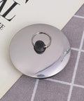 2pcs Rubber Bathtub Drain Stopper for Kitchen and Laundry Use, round stainless steel design with a black rubber center.