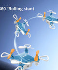 Super Pocket Drone With 360 Degree Flips And Altitude Hold For Kids And Beginners performing a 360-degree roll indoor