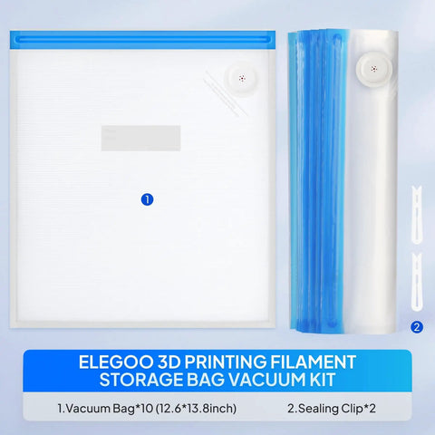 Heavy Duty Vacuum Seal Filament Storage Bags For 3D Printers With Airtight Moisture Proof Design And Two Reinforced Clips Keep Your Plastic Rolls Fresh And Make The Daily Printing Hustle A Total Breeze