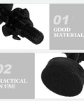 Close-up of Eight Pack Adjustable Threaded Leveling Feet For Cabinets And Sofas, Heavy Duty 3/8-16 Inch Furniture Legs, black finish