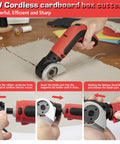 Kitluck Cordless Electric Scissors With Rechargeable Battery And Replacement Blade cutting through fabric with a lightweight design.