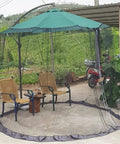Black Patio Umbrella Mosquito Net With Double Zipper Door And Durable Polyester Mesh Screen Universal Fit For Outdoor Umbrellas