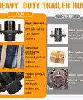 Premium 4 Lug Trailer Hub Kit with thick circle hub, individual packaging, 96h salt spray tested, durable for boat trailers.