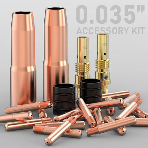 Pro Grade MIG Welding Gun Kit 0.035 Inch Tip Nozzle Diffuser Adapter For Lincoln Magnum 200 To 250 And Tweco Two MIG Guns