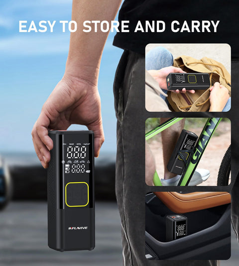 Cordless Tire Inflator With 150 PSI Digital Gauge, Fast Inflation 3X Faster Air Pump for Cars, easy to store and carry