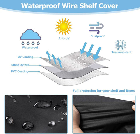 Hella Tough Heavy Duty 600D Oxford Waterproof Rack Cover For Wire Shelving Frames With Secure Zipper Closure Dustproof Armor For Garage Rig And Outdoor Gear Stash Black 36X18X72