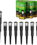 Low Voltage LED Bollard Pathway Lights 8 Pack For Outdoor Landscape Garden Driveway Patio Yard Black Warm 2900K 22 Lumens