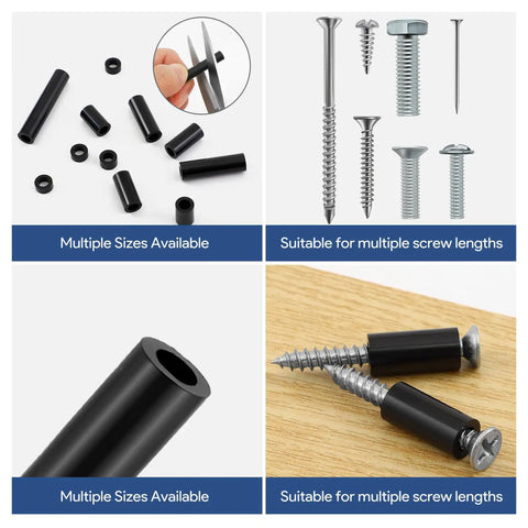 Dope 250 Pack Black Nylon Round Spacer Set 3Mm ID 7Mm OD With 12 Lengths Non Threaded Plastic Spacers For M3 Screws Ideal Diy Electronics And Hardware Spacing shown with screws.
