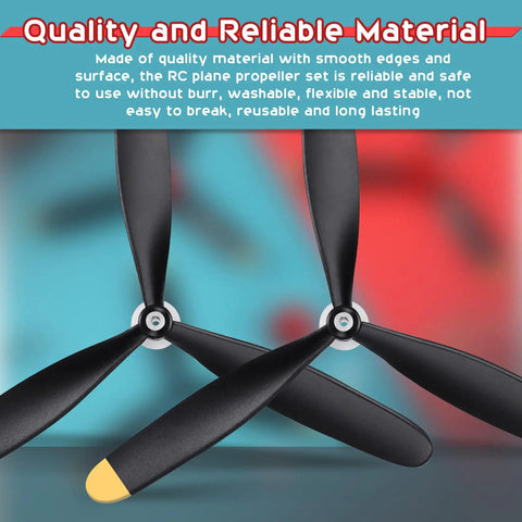 Three Sets Spare RC Plane Propellers 3 Blade Propellers For P40 Fighter RC Plane 76113 displayed with savers