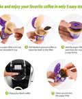 Steps for using Unbleached K Cup Filters With Lid For Reusable K Cup Filters Fits All Keurig Single Serve Machines