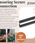 8 Pack 40 Pin DIP IC Socket Adapters 2.54mm Pitch Dual Row Flat Pin Narrow Body 15mm Spacing Breadboard Friendly