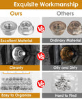 Built Tough 105 Piece Serrated Flange Hex Lock Nut Assortment Kit In Rust Resistant 304 Stainless Steel With Five Handy Sizes comparison image showing clean vs dirty nut quality.
