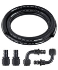 Half Inch Fuel Hose Line Kit With 8AN Push Lock Fittings NBR SAE 30R7 Ten Feet High Pressure 300 PSI Working Burst 1200 PSI