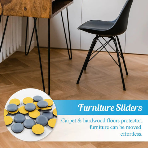Self Adhesive Furniture Sliders 24 Pack Three Quarter Inch Round Leg Floor Protectors For Kitchen Appliances Easy Stick