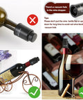 Two Pack Real Vacuum Wine Stoppers Keep Wine Fresh Longer, Reusable Preserver To Suck Air Out in use on wine bottles