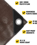 Extreme Heavy Duty 20 Mil Tarp Cover Waterproof UV Resistant Rip And Tear Proof Poly Tarpaulin corner with reinforced grommet detail