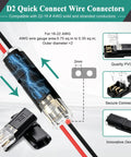 D2 Quick Connect Wire Connectors for AWG 22-18 with quality PVC for secure connections in electrical wiring.