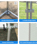 Heavy Duty Large Metal Chicken Coop With Outdoor Run, Waterproof And UV-Resistant Cover, Dome Roof Walk-In Poultry Cage details